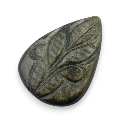 Gold obsidian cabochon carved 29x20 mm no 31 Gold obsidian cabochon carved 29x20 mm no 31