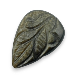 Gold obsidian cabochon carved 29x20 mm no 31