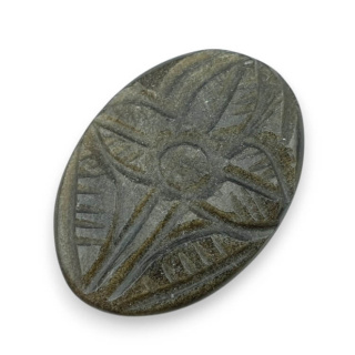 Gold obsidian cabochon carved 29x21 mm no 6