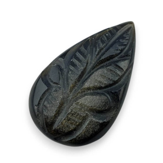 Gold obsidian cabochon carved 30x18 mm no 25