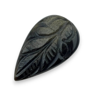 Gold obsidian cabochon carved 30x18 mm no 25