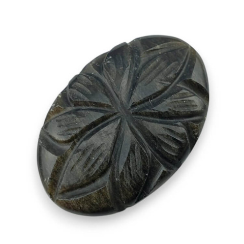 Obsidian gold cabochon carving 30x20 mm no. 22 Obsidian gold cabochon carving 30x20 mm no. 22