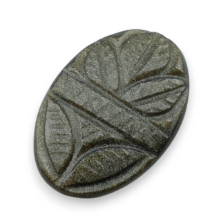 Gold obsidian cabochon carved 30x20 mm no 35