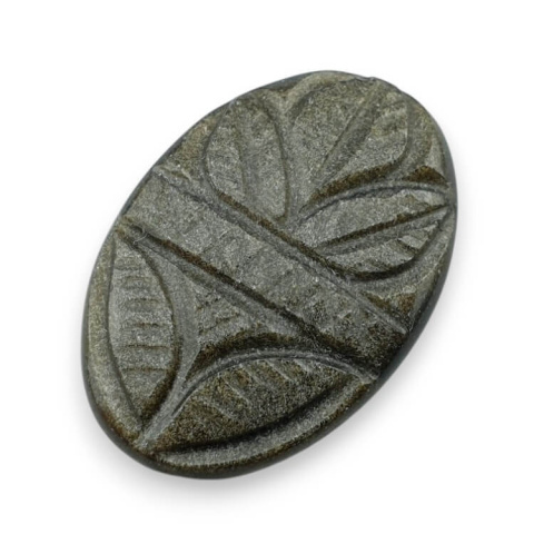 Gold obsidian cabochon carved 30x20 mm no 35 Gold obsidian cabochon carved 30x20 mm no 35