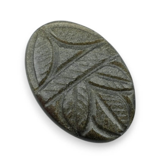 Gold obsidian cabochon carved 30x20 mm no 35