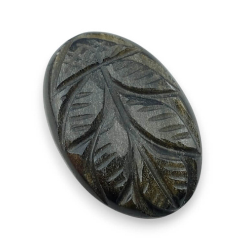 Obsidian gold cabochon carved 30x20 mm no. 38 Obsidian gold cabochon carved 30x20 mm no. 38