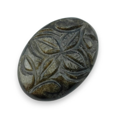 Obsydian złoty kaboszon carving 30x21 mm nr 18 Obsydian złoty kaboszon carving 30x21 mm nr 18