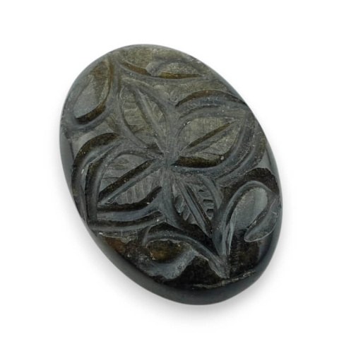Obsydian złoty kaboszon carving 30x21 mm nr 18 Obsydian złoty kaboszon carving 30x21 mm nr 18