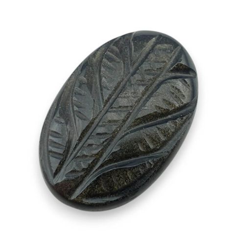 Gold obsidian cabochon carved 31x20 mm no 13 Gold obsidian cabochon carved 31x20 mm no 13
