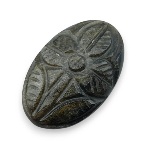 Obsidian gold cabochon carving 31x20 mm no 42 Obsidian gold cabochon carving 31x20 mm no 42