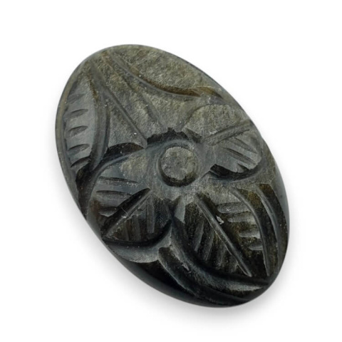 Obsidian gold cabochon carving 31x20 mm no 42 Obsidian gold cabochon carving 31x20 mm no 42
