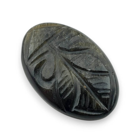 Gold obsidian cabochon carved 31x20 mm no 45 Gold obsidian cabochon carved 31x20 mm no 45