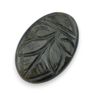 Gold obsidian cabochon carved 31x21 mm no 12