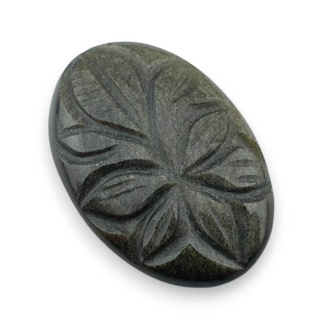 Gold obsidian cabochon carved 31x21 mm no 1