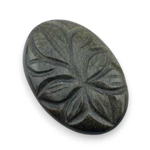 Gold obsidian cabochon carved 31x21 mm no 1 Gold obsidian cabochon carved 31x21 mm no 1