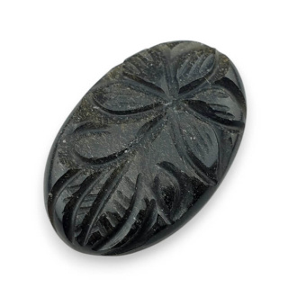 Obsidian gold cabochon carving 31x21 mm no. 20