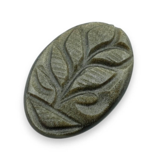Obsidian gold cabochon carving 32x22 mm no. 4
