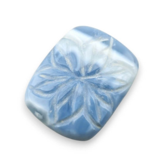 Blue opal cabochon carved 23x18 mm no 89
