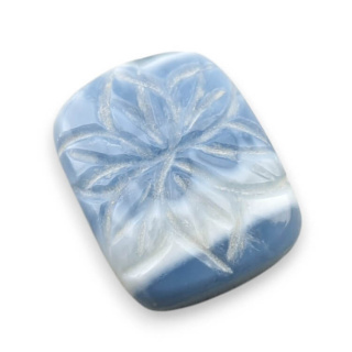 Blue opal cabochon carved 23x18 mm no 89