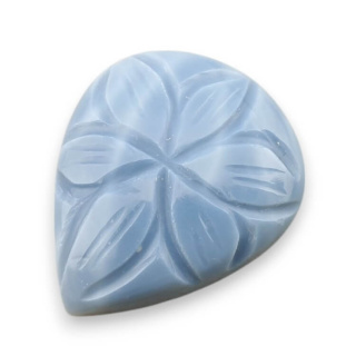Blue opal cabochon carved 23x19 mm no 49