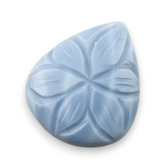 Blue opal cabochon carved 23x19 mm no 49