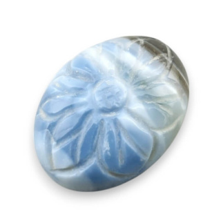 Blue opal cabochon carved 24x18 mm no 44