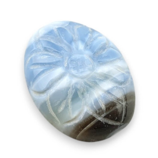 Blue opal cabochon carved 24x18 mm no 44