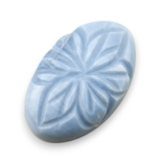Blue opal cabochon carved 26x16 mm no 73