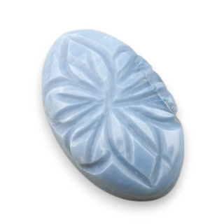 Blue opal cabochon carved 26x16 mm no 73