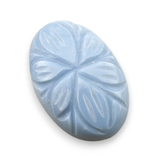 Blue opal cabochon carved 26x18 mm no 24