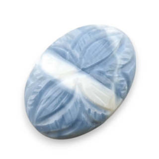 Blue opal cabochon carved 26x18 mm no 58