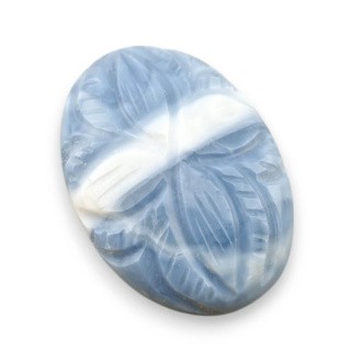 Blue opal cabochon carved 26x18 mm no 58