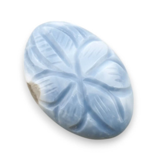 Blue opal cabochon carved 26x18 mm no 80