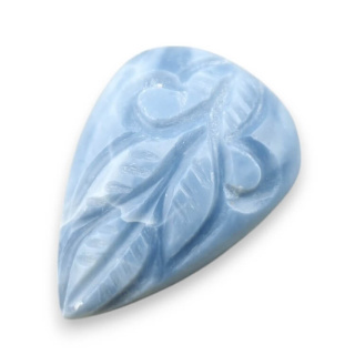 Blue opal cabochon carved 26x19 mm no 32