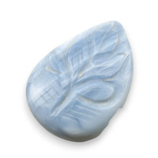 Blue opal cabochon carved 26x19 mm no 53