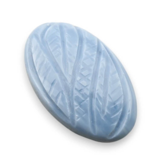 Blue opal cabochon carved 27x16 mm no 39