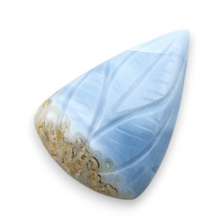 Blue opal cabochon carved 27x18 mm no 22