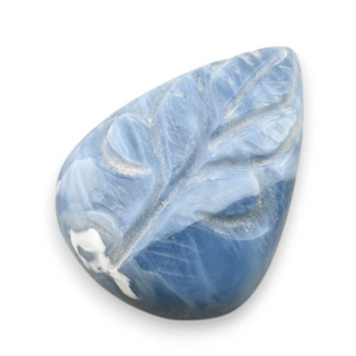 Blue opal cabochon carved 27x20 mm no 71