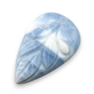 Blue opal cabochon carved 28x18 mm no 1