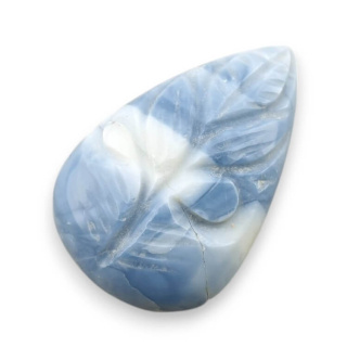Blue opal cabochon carved 28x18 mm no 1