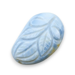 Blue opal cabochon carved 28x18 mm no 34