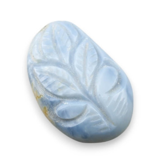 Blue opal cabochon carved 28x18 mm no 34