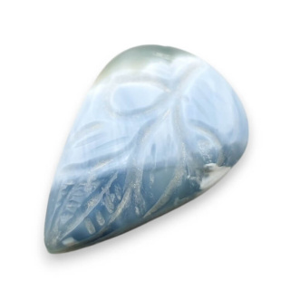 Blue opal cabochon carved 28x19 mm no 29