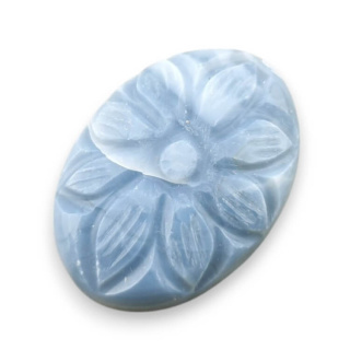 Blue opal cabochon carved 28x19 mm no 2
