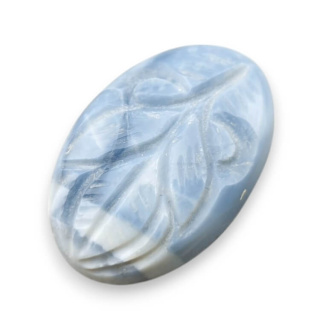 Blue opal cabochon carved 28x19 mm no 4