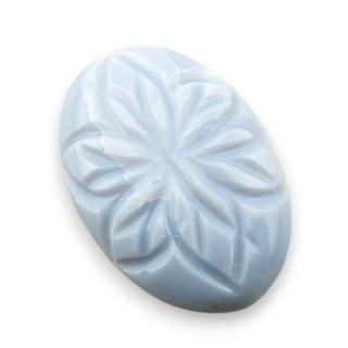 Blue opal cabochon carved 28x19 mm no 50