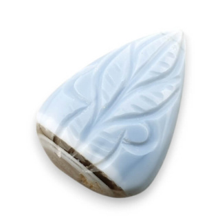 Blue opal cabochon carved 28x19 mm no 51