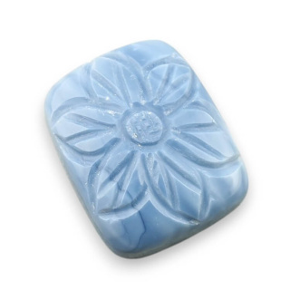 Blue opal cabochon carved 28x23 mm no 14