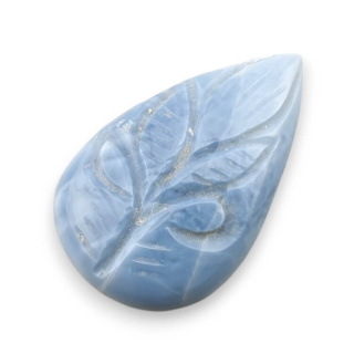 Blue opal cabochon carved 29x18 mm no 33