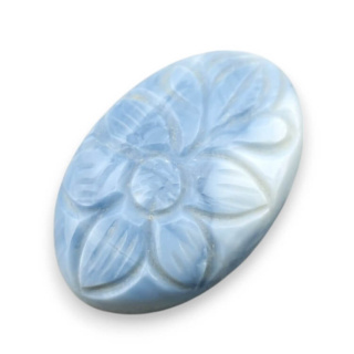 Blue opal cabochon carved 29x19 mm no 20
